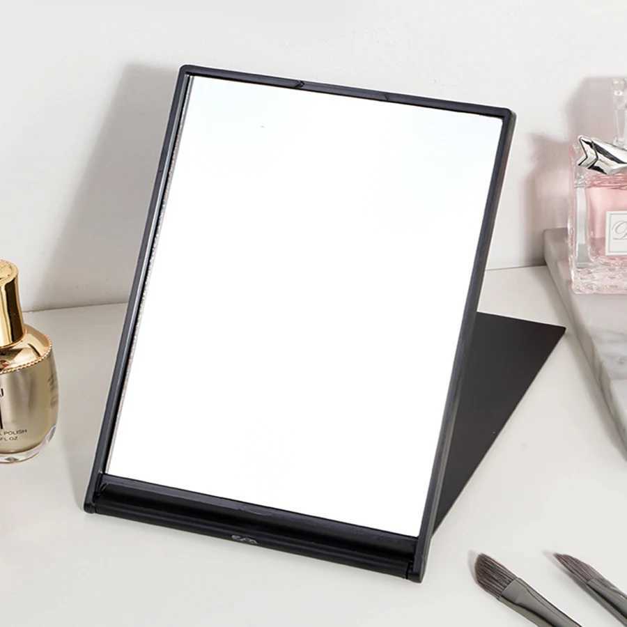 1Pc Folding Makeup Mirror Solid Color Simple Rectangular Desktop Mirror Portable Vanity Mirror For Women Girls Y240819