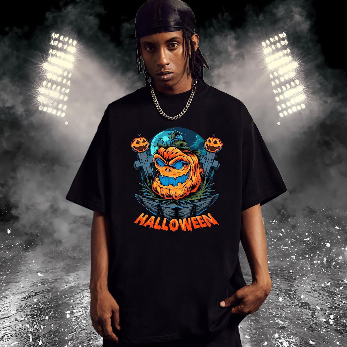 Loose Mens T Shirts halloween Breathable Short Sleeve Street Oversized 3XL 4XL 230g Cotton Men Tshirts Brand Clothes