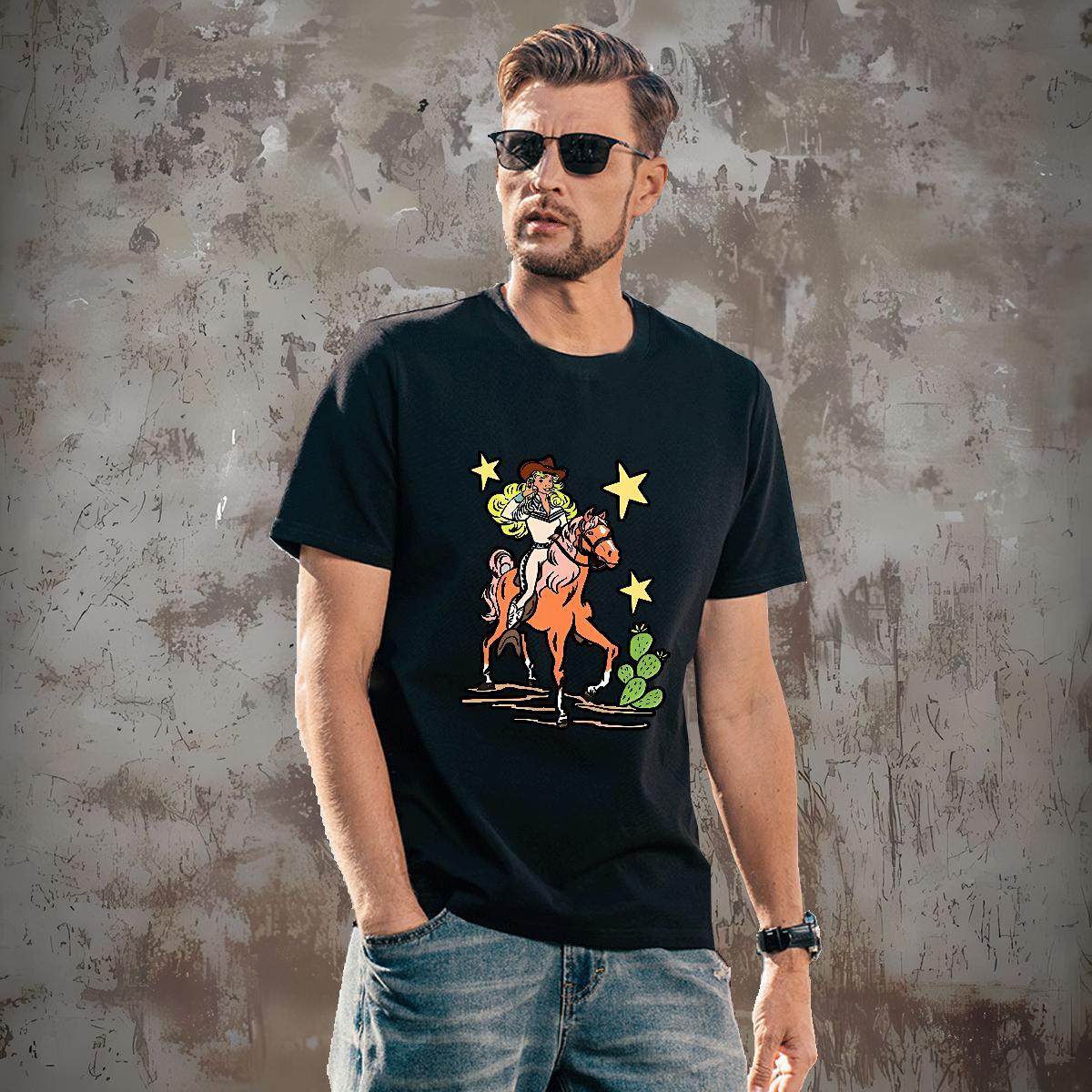 Comfortable Men T Shirts star Round Neck Short Sleeve Sports Casual Custom Big Size 230g 100% Cotton Tshirts Fashion Casual Polos