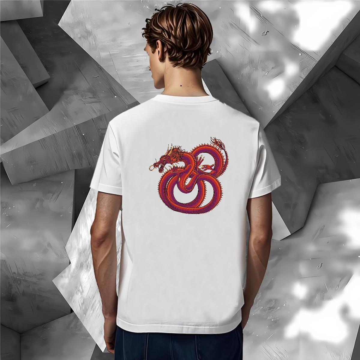 Men T Shirts 100% Cotton 230g dragon Daily Outfit Breathable Short Sleeve Graphic Men Tops Tees Factory Direct High Quality Tees Shirts