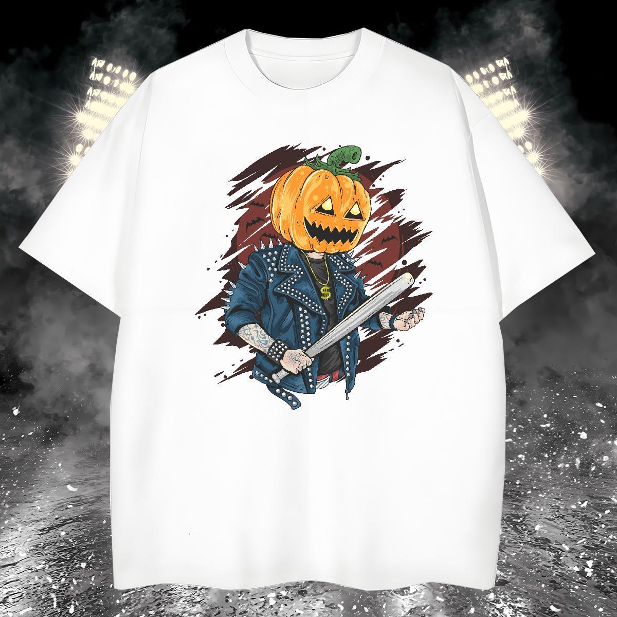 New Men Clothes T-Shirt pumpkin Spring Summer 230g 100% Cotton Tshirts Pure Cotton Free Shipping T Shirts Men Black Oversized