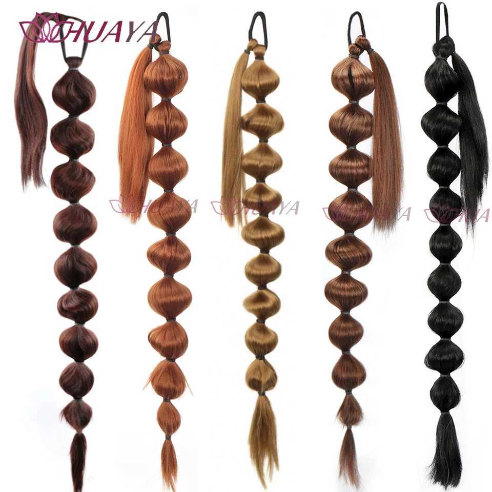 HUAYA Bubble Braided Bubble Ponytail 30 inch Packaging Wig Ponytail Synthetic Fiber High Temperature Silk Hair W240817