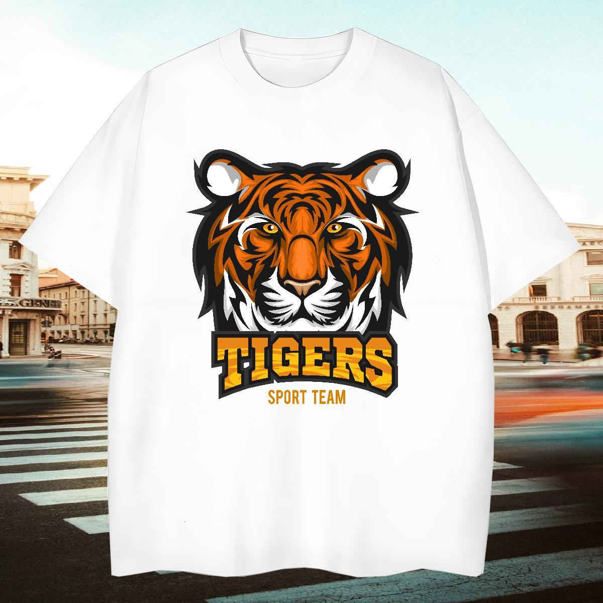 Cool Design Mens T Shirts tiger Short Sleeve O-Neck Hip Hop Street Plus Size Cartoon 100% Cotton 230g Men Tshirts New Top Tees