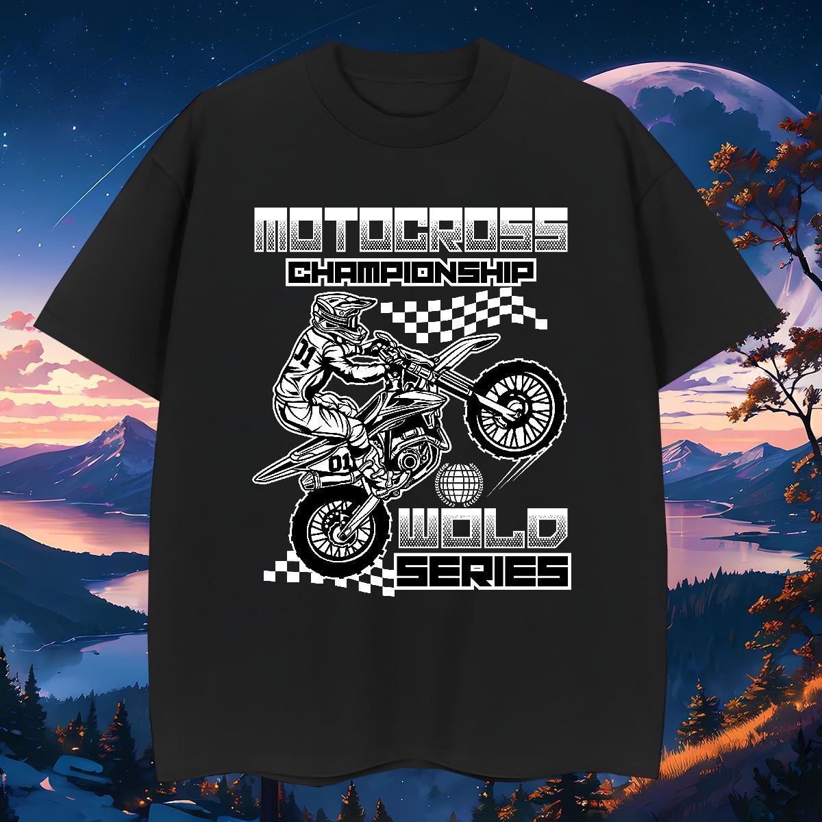 Loose motorbike 230g Cotton Tshirt for Man Woman Casual Breathable Soft Mens T Shirts 2024 DIY Asian Size Tops Shirt