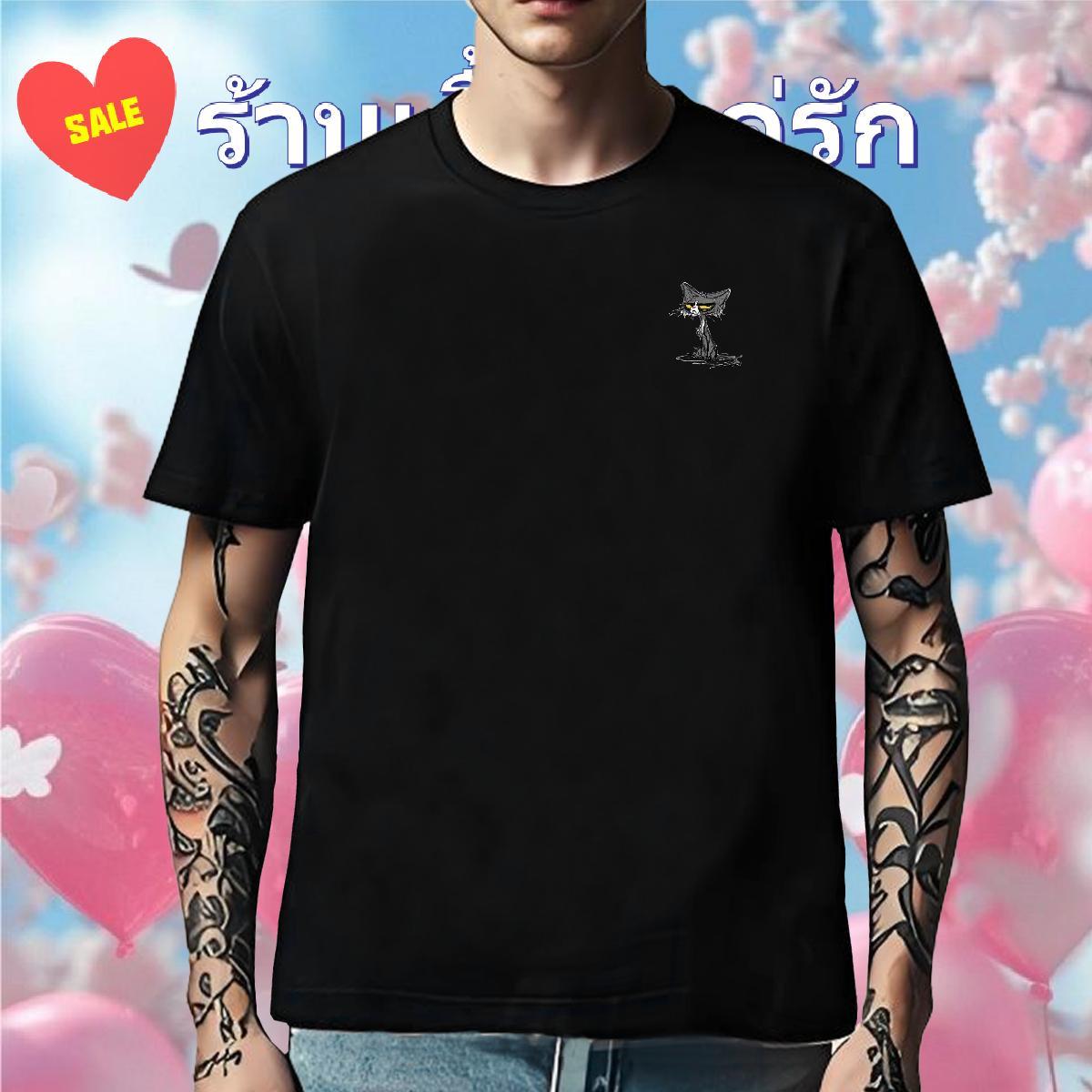 Fashion Casual Tshirts cat Summer Casual 230g 100% Cotton Clothes Breathable Short Sleeve Loose Fit T shirt Oversized 4XL