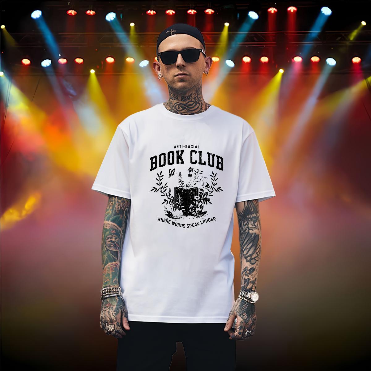 Men T Shirts 230g 100% Cotton book Beach Breathable Crew Neck Customized Print Men Clothes T-Shirt Wholesale Cool Wear