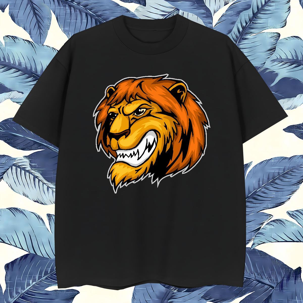2024 DIY Men Tops Tees lion Beach 100% Cotton 230g Clothes Breathable Short Sleeve Comfortable Men T Shirts Floral Print