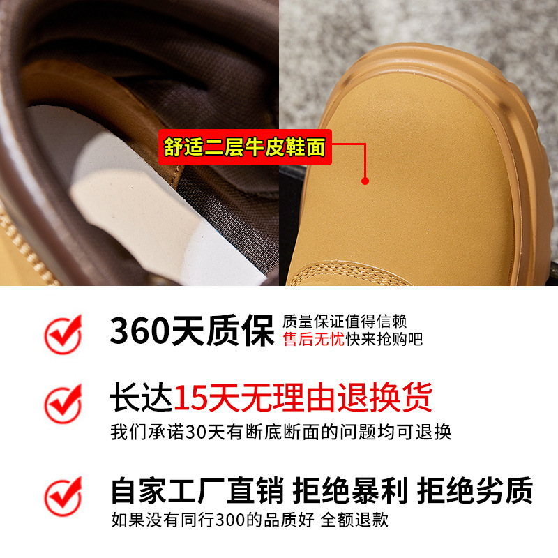 Ddmysports Foam Yellow For Women In Autumn New Short With Thick Soled Genuine Leather Martin Boots Casual Flat Bottomed Versatile S OUTDOOR