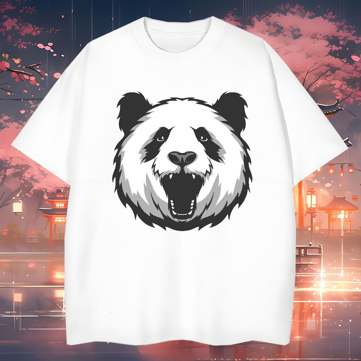 Free Shipping Tshirt for Man Woman panda Hip Hop Street 230g Cotton Tops Shirt O Neck Short Sleeves Loose Men T Shirts Customized