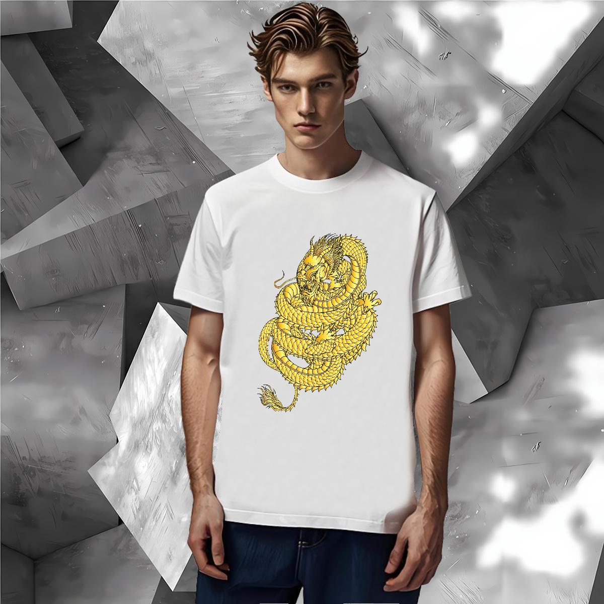 T-Shirts for Men 230g Cotton fierce Outdoor Breathable Soft Skull Men Tees 2024 Loose Clothings