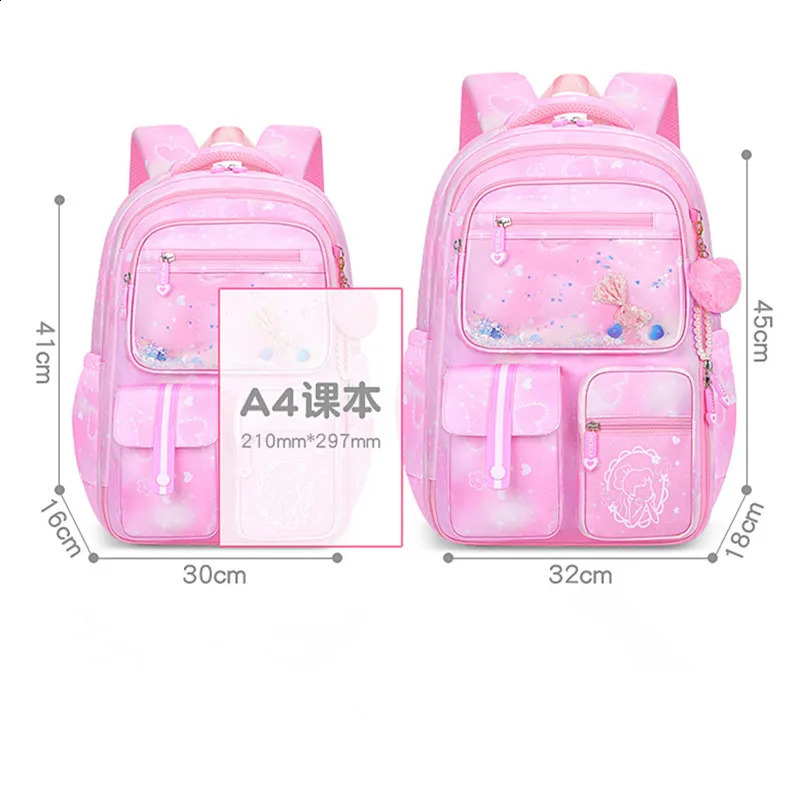 Primary School Cute Waterproof Gradient Color Children Backpack Bow knot School Bags Back Pack For Kid Teenage Beading Schoolbag 240819