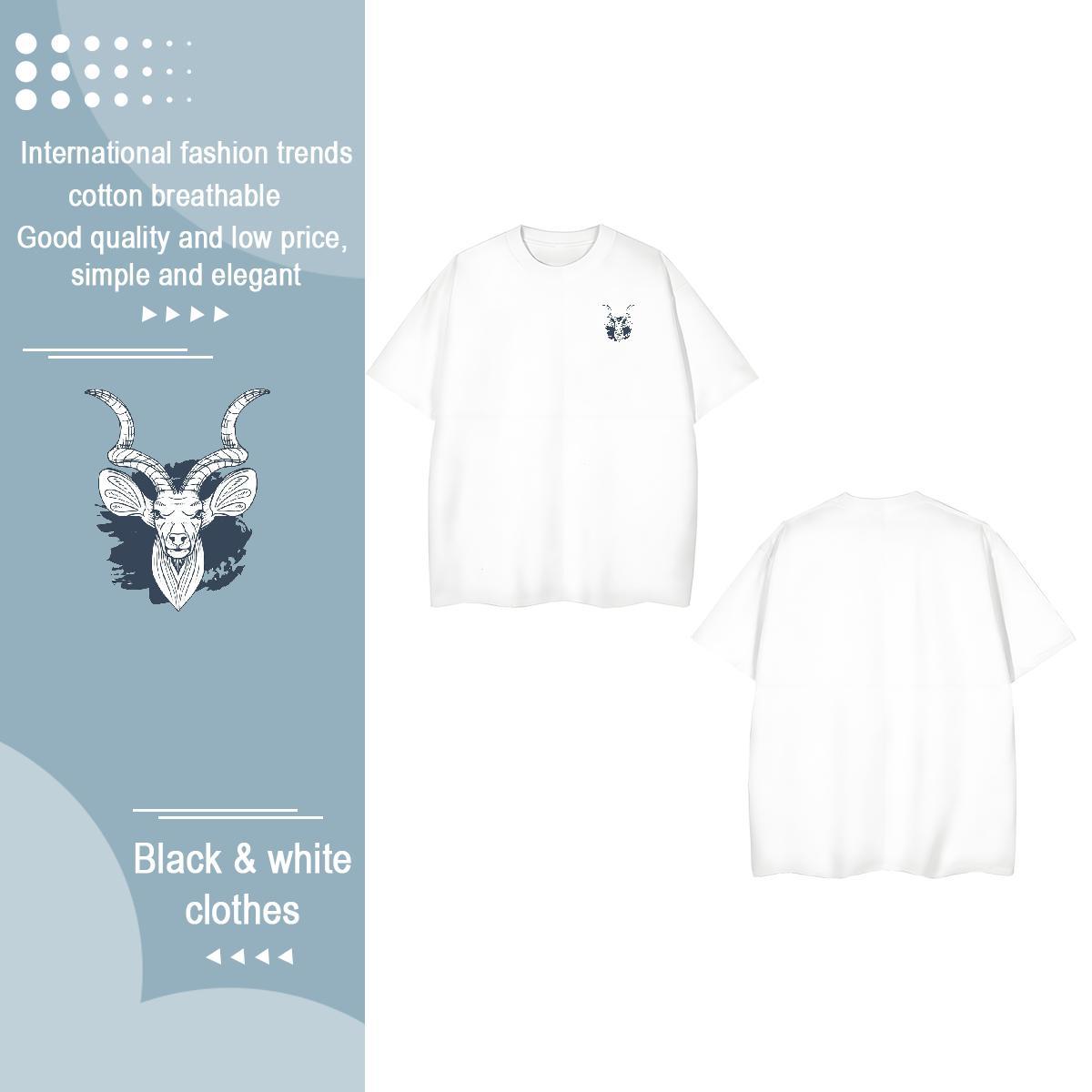 2024 New Mens Tshirts Deer Home Outdoor 230g Pure Cotton Tee Shirt O-Neck Short Sleeve Cool T-Shirts for Men DIY