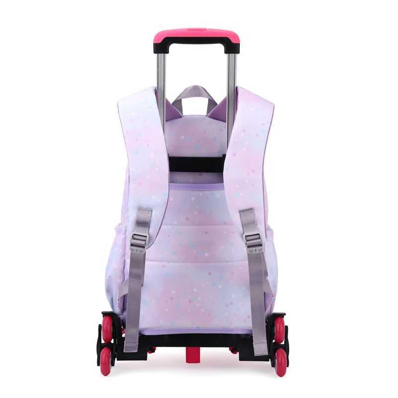 Girls Wheeled backpack Kids Trolley School Bag Children School Backpacks with Wheels School Bags For Students Rolling Backpack Y240820