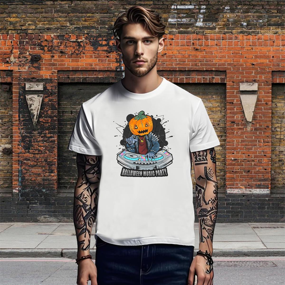 Fashion Men Tshirts halloween Outdoor 230g 100% Cotton Clothes Short Sleeve O-Neck Comfortable Man T Shirts DIY Printed