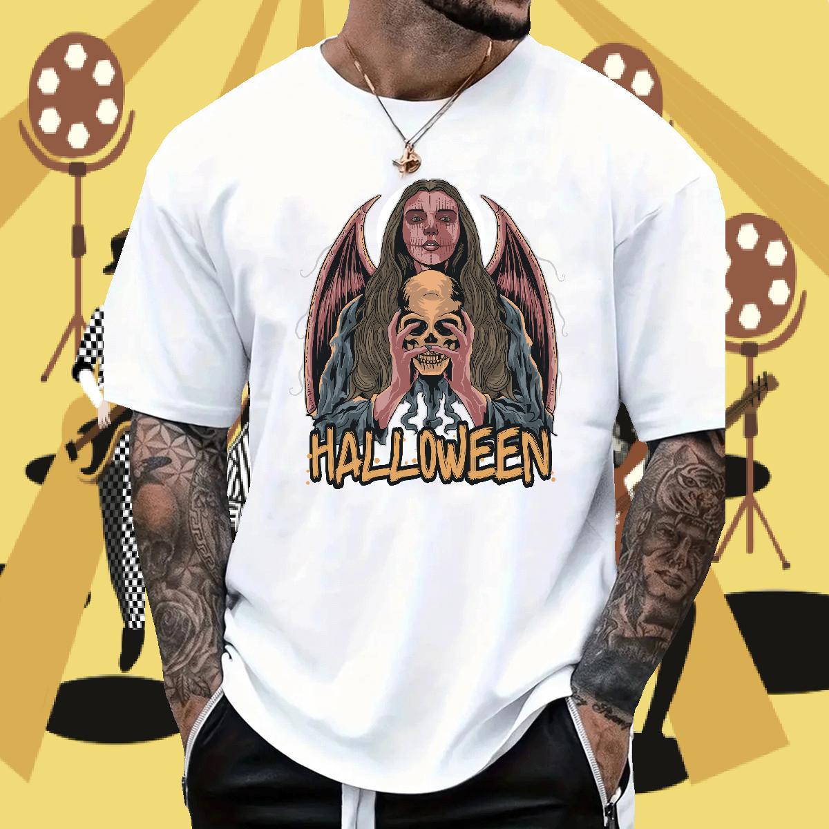 Designer Fashion halloween Men Tshirts 230g 100% Cotton Men T Shirts Anime Home Outdoor Crew Neck Classic Clothings