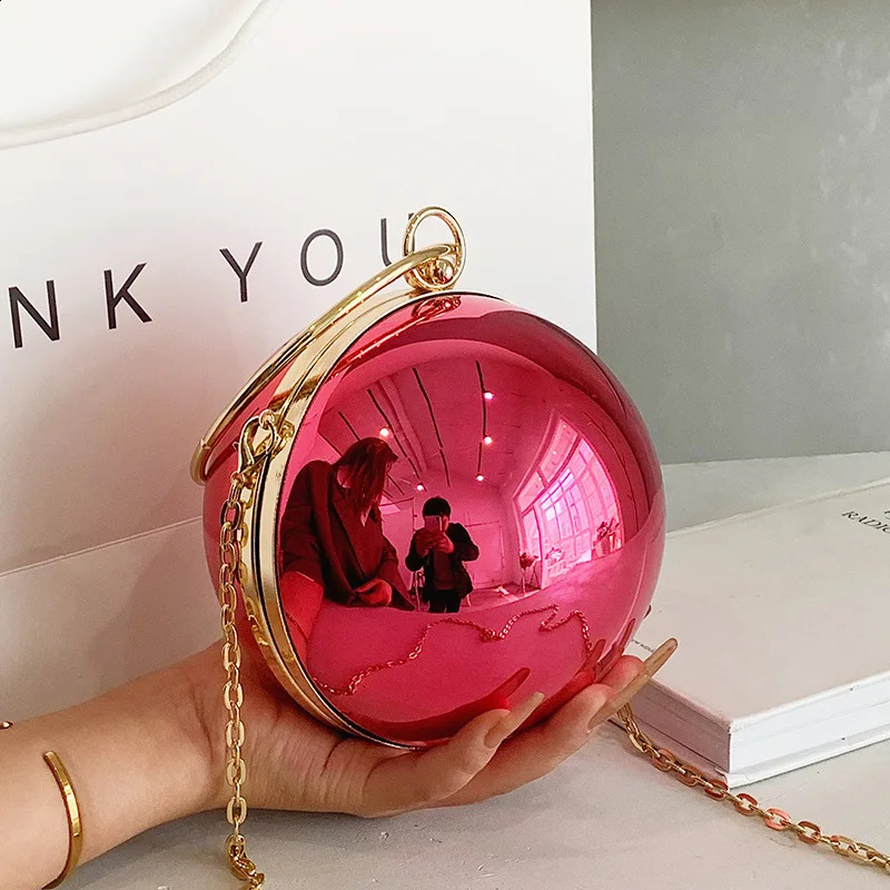 Acrylic Chain Shoulder Bag Women Handbag Fashion Ball Shape Crossbody Bag Evening Bag 240819