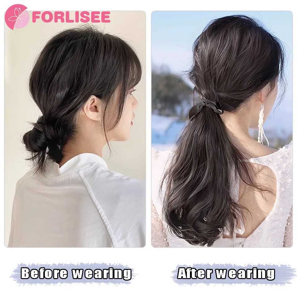 Forlisee synthetic wig ponytail womens curl bandage slightly curl ponytail fashion natural ponytail W240817