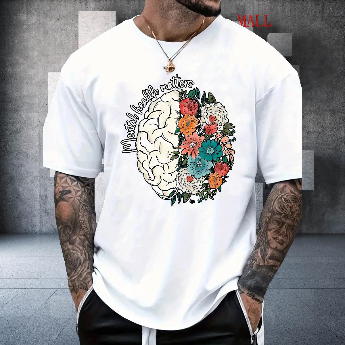 Fashion New Tshirt for Man Woman flower Sports Casual 100% Cotton 230g Wear Breathable Crew Neck Brand T-Shirts for Men Custom Cartoon