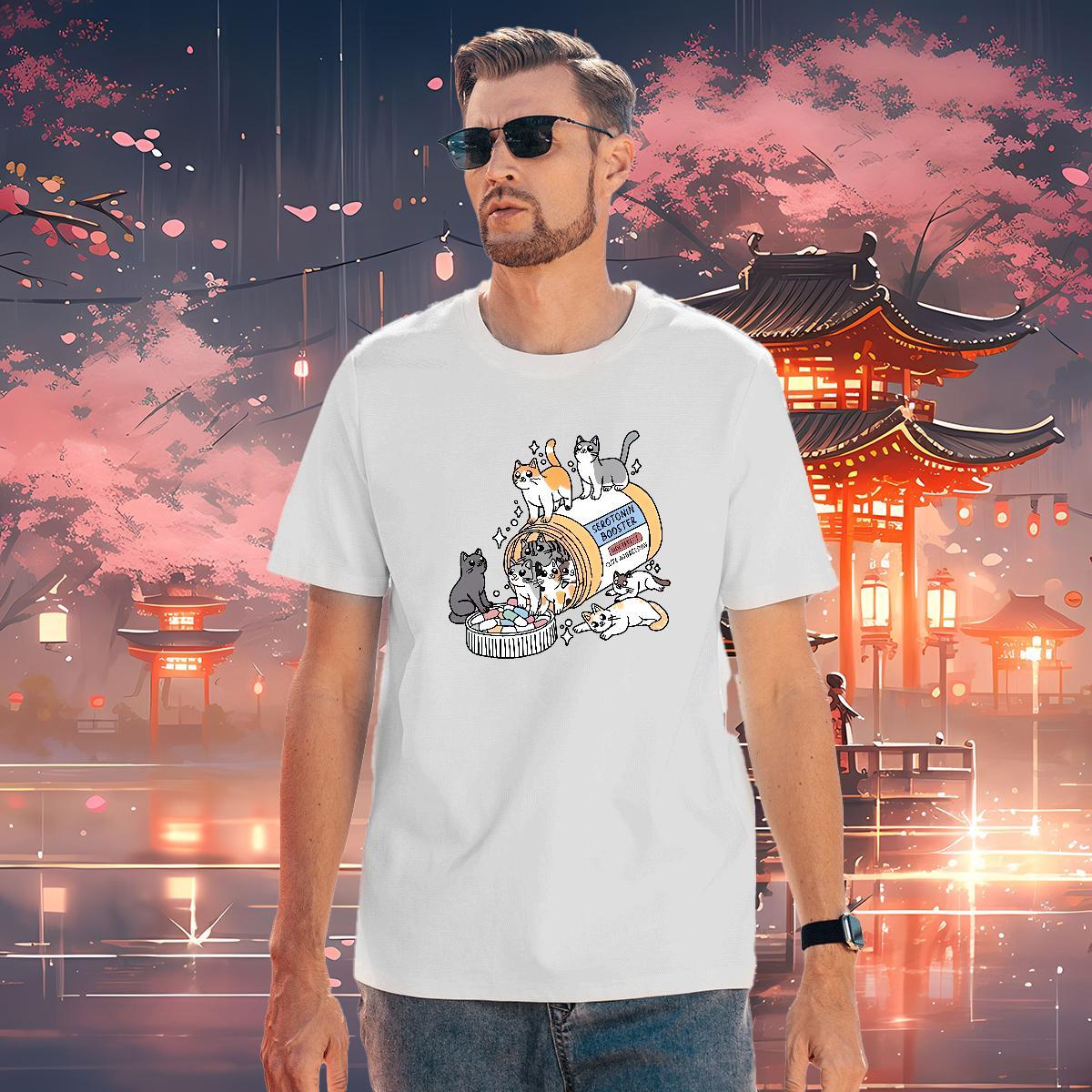 Soft cats T Shirt For Man Street Casual Men Tops Tees 230g Pure Cotton New Arrival O Neck Short Sleeves Custom Big Size Clothings