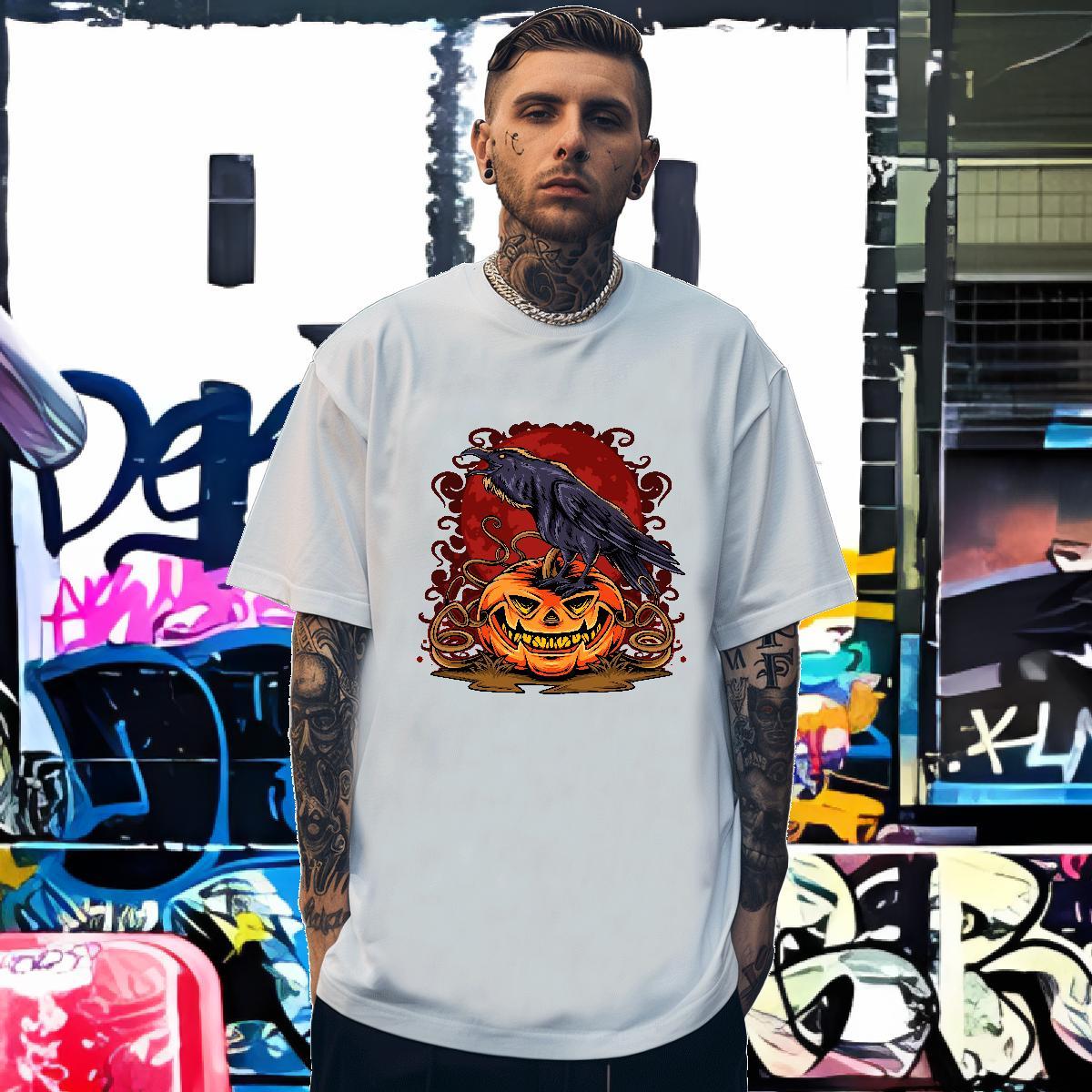 Loose Fit Man T Shirts eagle Short Sleeve O-Neck Hip Hop Street Custom Anime 230g 100% Cotton Tshirts New Arrival Top Tees