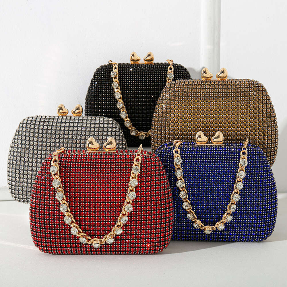 2024 new diamond studded fashionable and elegant banquet dress handmade rhinestone bag, shiny hand-held bag