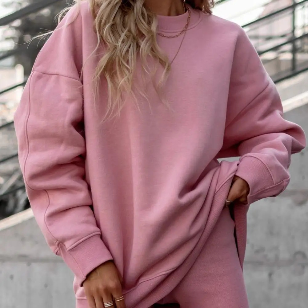 Elegant Tracksuit Women Suits Casual O-neck Long Sleeve Pullover Pants Sets Women Fashion Solid Two Piece Outfits chandals mujer 240809