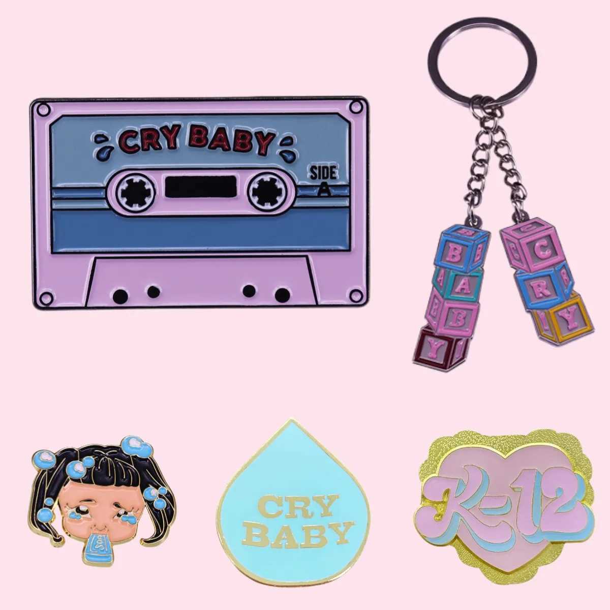 Melanie Martinez enamel pin custom keychain tape CRY Baby singer brooch luxury copper lapel badge cartoon jewelry gift W240815