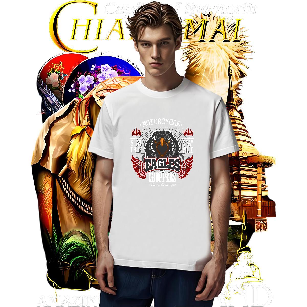 High Quality Man T Shirts eagle Crew Neck Breathable Casual Oversized 3XL 4XL 230g 100% Cotton Tshirt for Man Woman Classic Casual Tee Shirt