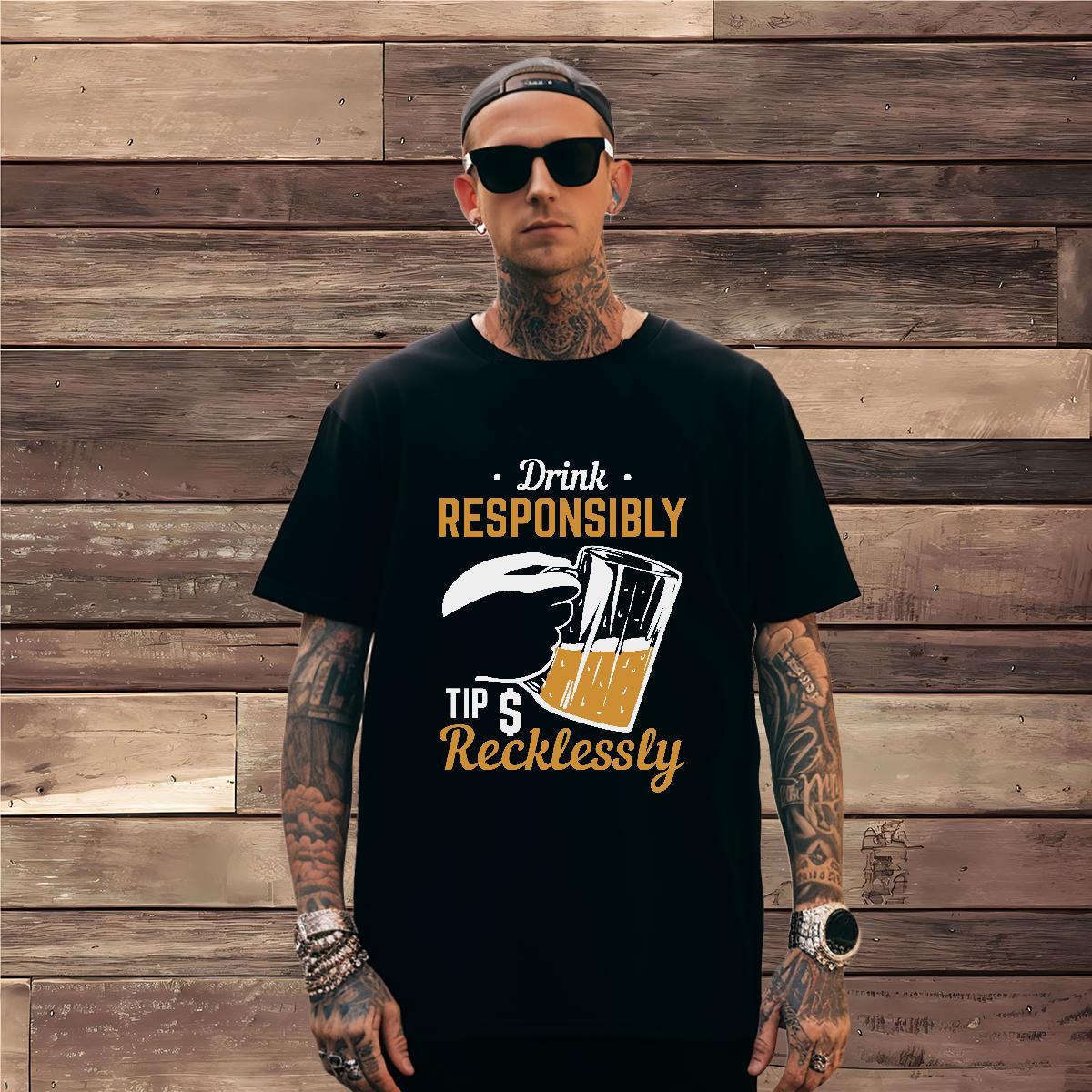 Classic beer T-Shirts Street wear Hip Hop Men Tops Tees 100% Cotton 230g Classic Casual Short Sleeve Soft Graphic Top Tees