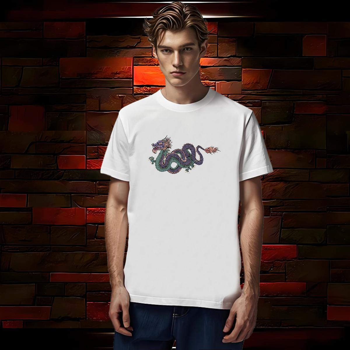T Shirts Men 230g Pure Cotton dragon Outdoor Breathable Black Oversized Couples T Shirts Designer Fashion Cool Design Tops Tees