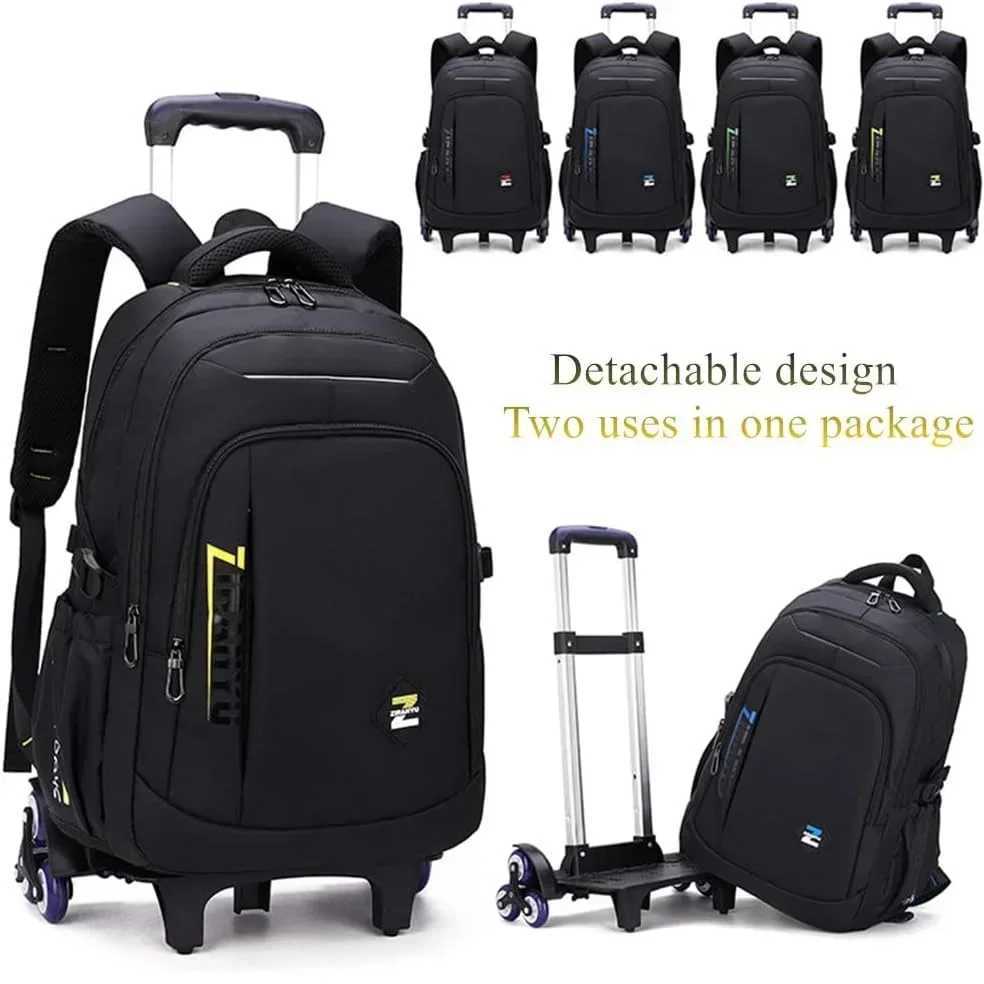 School Rolling Backpacks for Boys Big Capacity Wheeled Bag Trolley School Bags with Wheels Travel Luggage Kids Bookbag Mochil Y240820