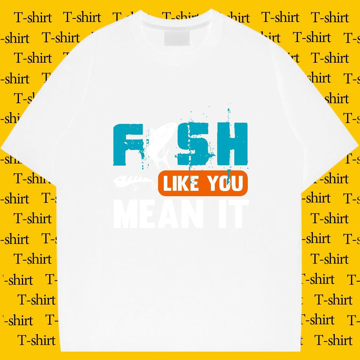High Quality fish 230g Pure Cotton Couples T Shirts Street Casual O Neck Short Sleeves T-Shirts 2024 DIY Tee Shirt