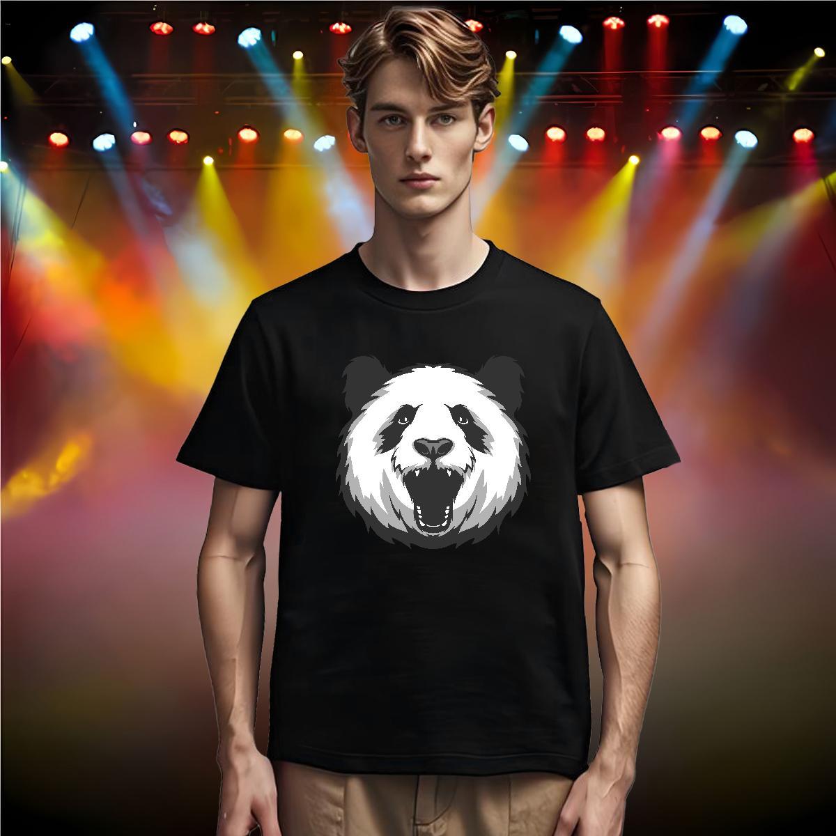 Fashion Design Men Tshirts panda Summer Casual 230g 100% Cotton Tops Shirt O-Neck Short Sleeve TOP Quality Mens T Shirts Customized