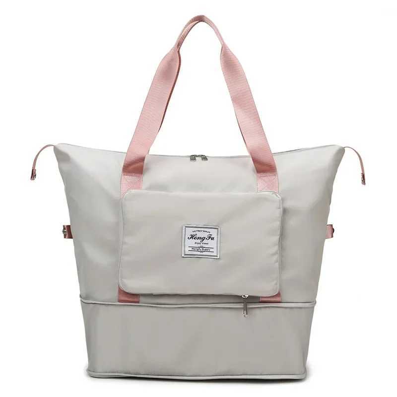 Foldable Large Capacity Storage Folding Bag Travel Bags Tote Carry On Luggage Handbag Waterproof Duffel Women Shoulder Bags CL240820