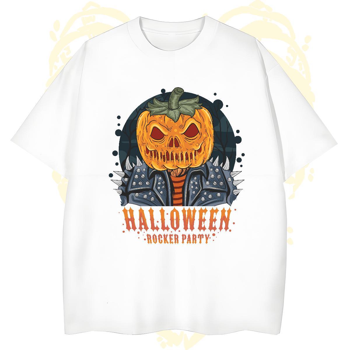 Wholesale T shirt pumpkin Breathable Short Sleeve Sport Floral Print 230g Pure Cotton Men Clothes T-Shirt Fashion New Tee Shirt