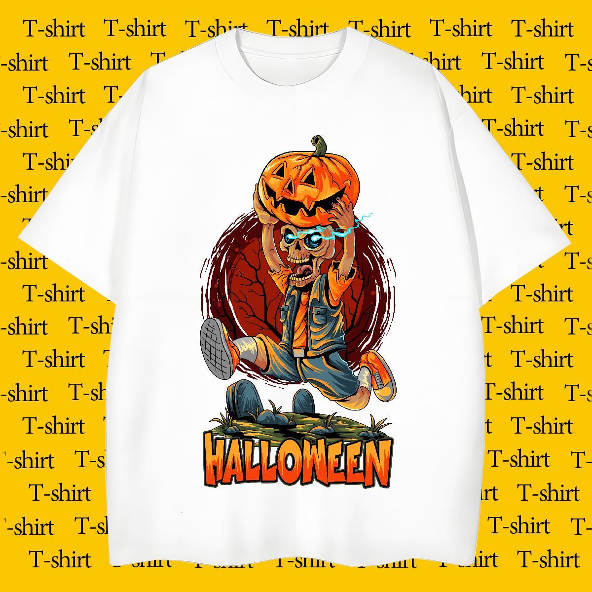 Brand T-Shirts for Men pumpkin Crew Neck Breathable Home Outdoor Graphic 230g Cotton Men Clothes T-Shirt Designer Tops