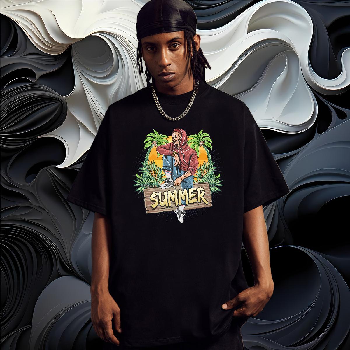 Wholesale T shirt summer O-Neck Short Sleeve Street wear Hip Hop DIY Logo Oversized 230g 100% Cotton Men Tees Fashion Design Wear