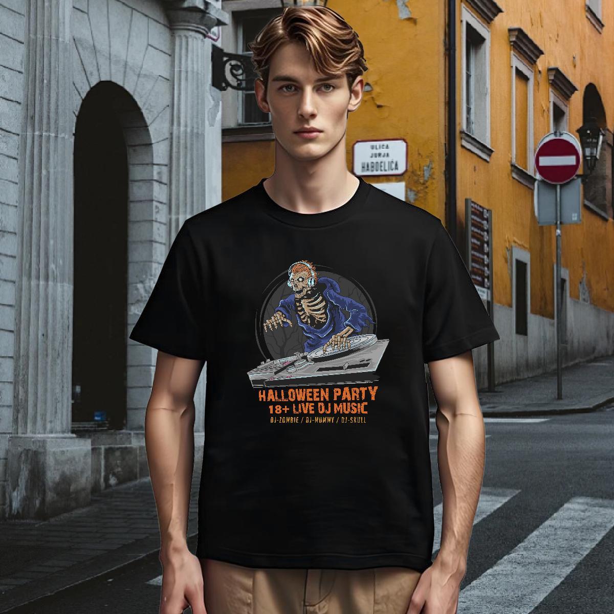 T Shirts Men 230g Cotton skull Casual Beach O-Neck Short Sleeve Plus Size Cartoon Men Tees Fashion Designer Classic Clothes