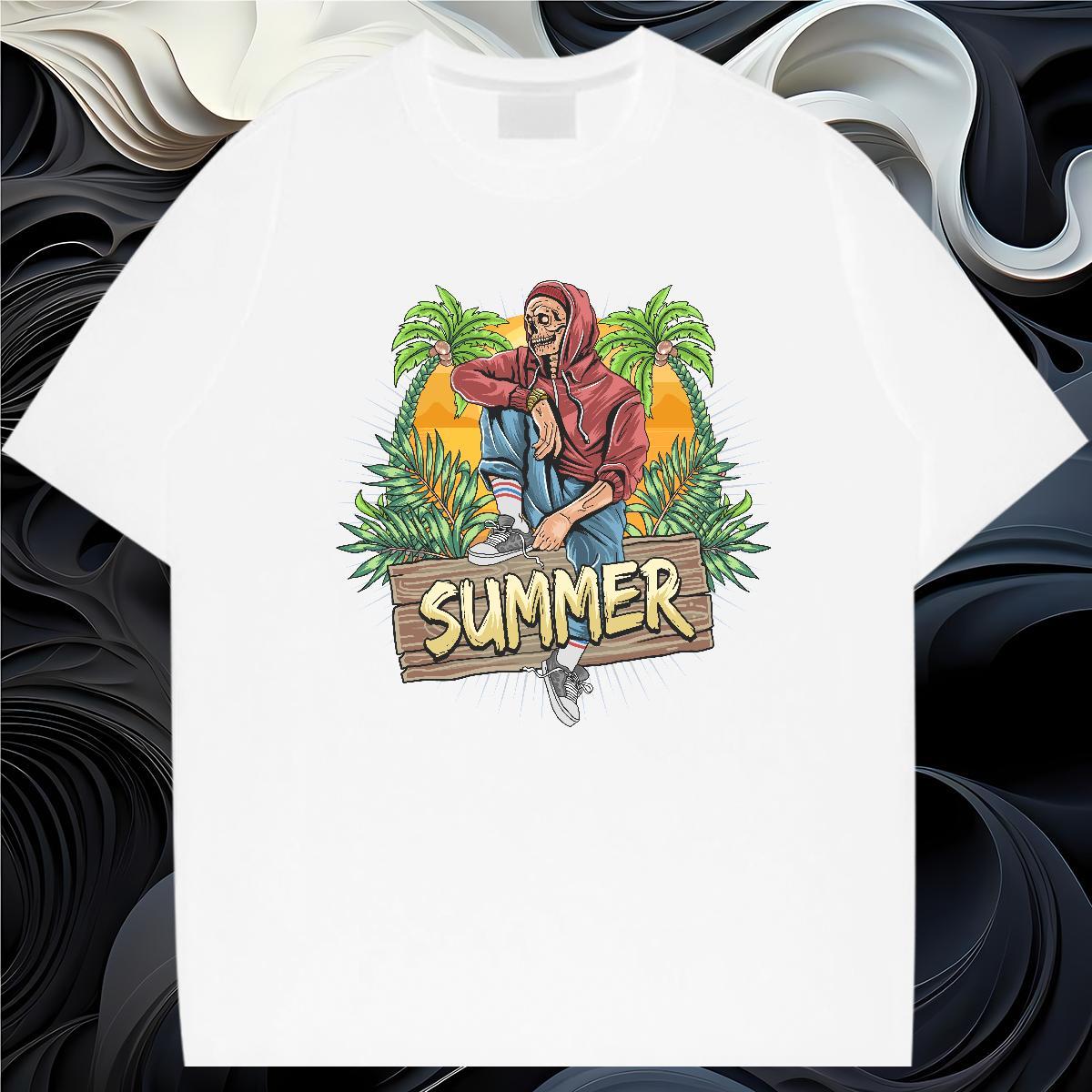 Wholesale T shirt summer O-Neck Short Sleeve Street wear Hip Hop DIY Logo Oversized 230g 100% Cotton Men Tees Fashion Design Wear