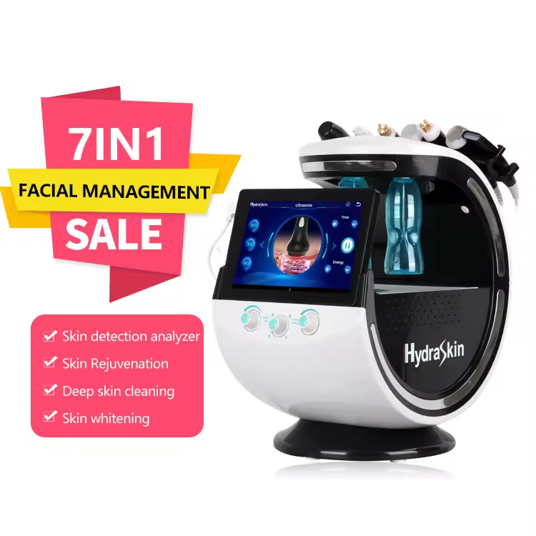 Microdermabrasion Machine Facial For Deep Skin Cleaning Small Bubble 7 in 1 Ice Blue Oxygen Face Cleaning Machine