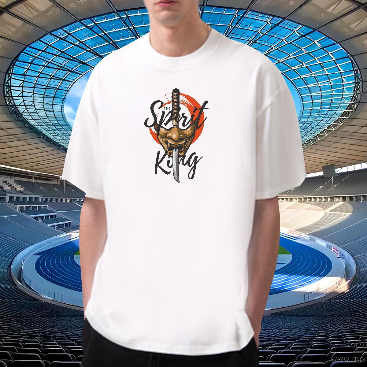 Cool Men Tees Street Wear 230g 100% Cotton Customized Print Round Neck Short Sleeve rapier T Shirt For Man 2024 New Clothings