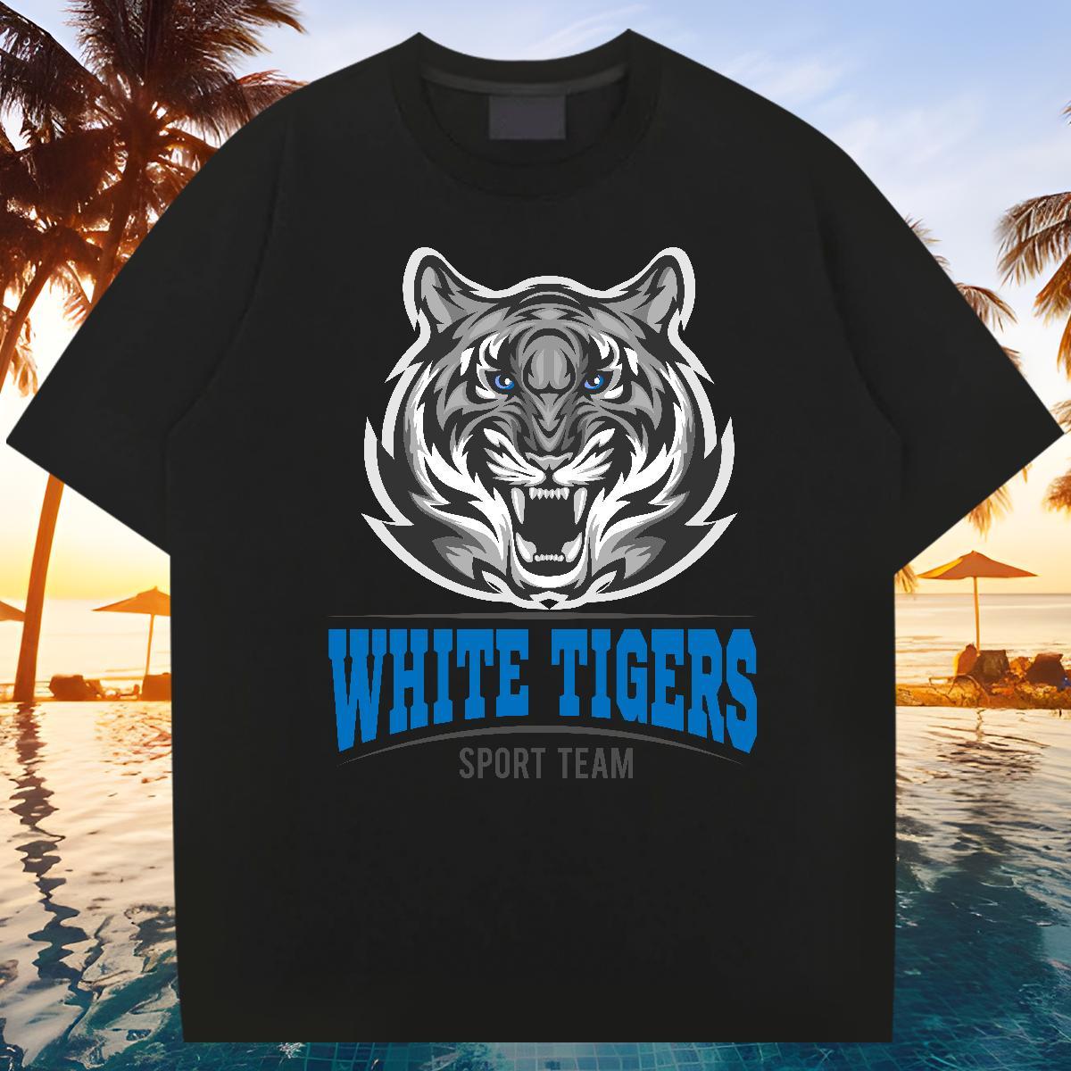 Classic T-Shirts tiger Breathable Hip Hop Custom Printing 230g 100% Cotton Men Tshirts Fashion Designer Tee Shirt