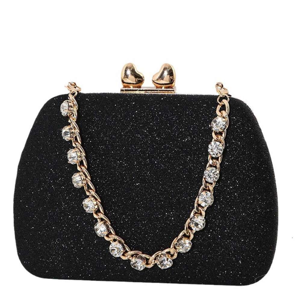 New Love Water Diamond Chain Crossbody Small Square Celebrity Banquet Handheld Bag