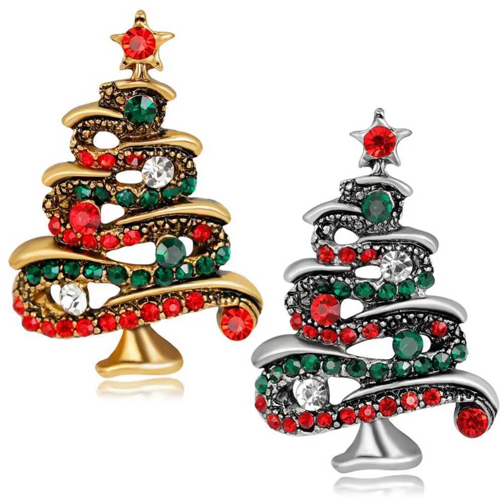 Jewelry gifts jewelry gifts rhinestone brooches womens brooches multi-color Christmas trees womens gifts W240815