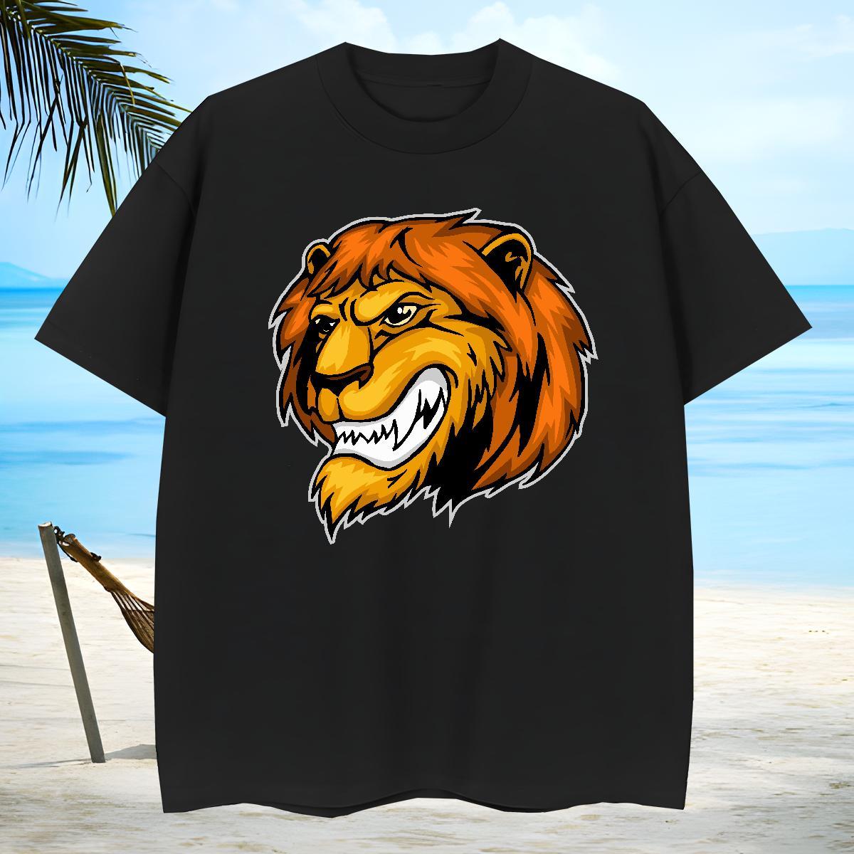 Free Shipping Men T Shirts lion Breathable Crew Neck Street DIY Logo Oversized 230g Cotton Men Tshirts 2024 Designer Wear