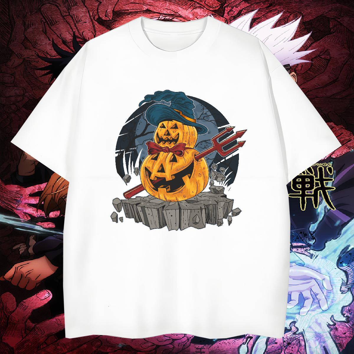 Free Shipping T Shirt For Man pumpkin O Neck Short Sleeves Spring Summer DIY Anime 230g Pure Cotton Tshirt for Man Woman New Designer Tops Shirt