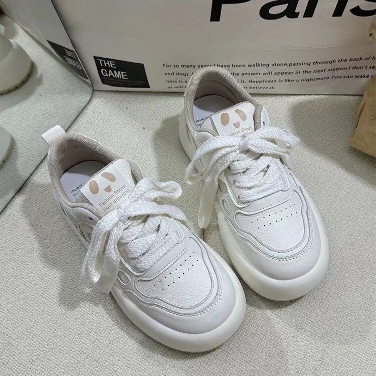 Ddmyoutdoor Student S Little White Women Spring New Korean Edition Thick Soled Fashion Casual For Straightened Panda Lightweight Board Shoes OUTDOOR