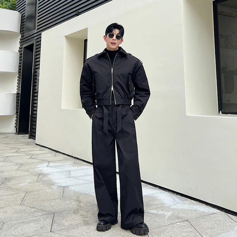 NOYMEI Solid Color Korean Style Work Suit Short Cotton Jacket Two Piece Fashion Set Two Color WA3175 240819
