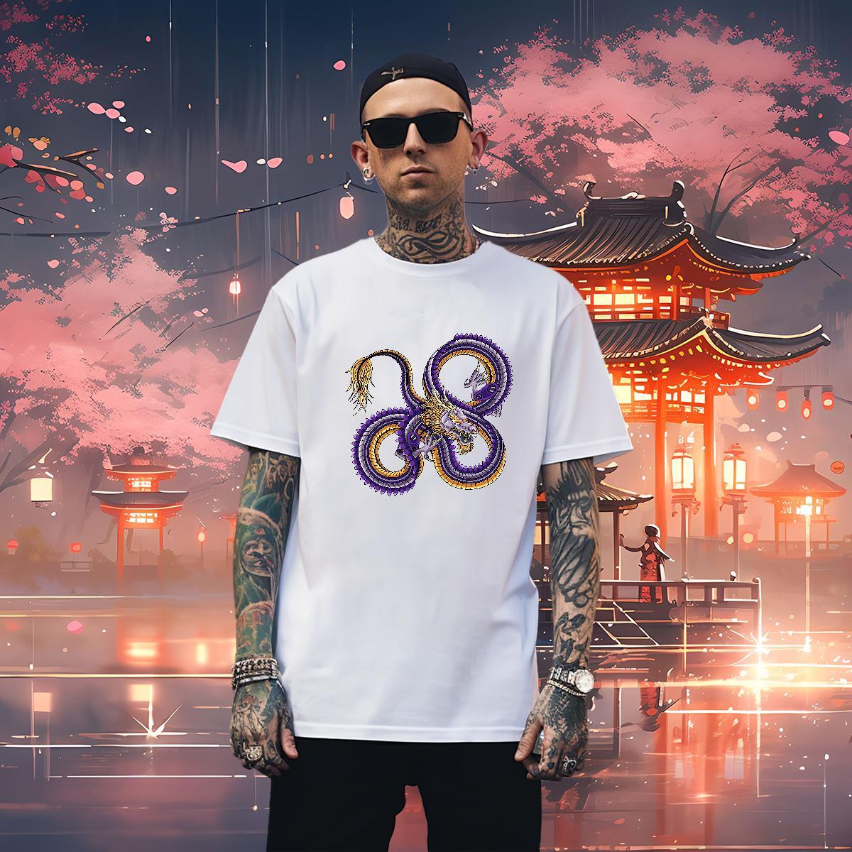 Wholesale ferocity Man T Shirts Spring Summer Mens Tshirts 100% Cotton 230g Casual New Breathable Short Sleeve Anime Tops