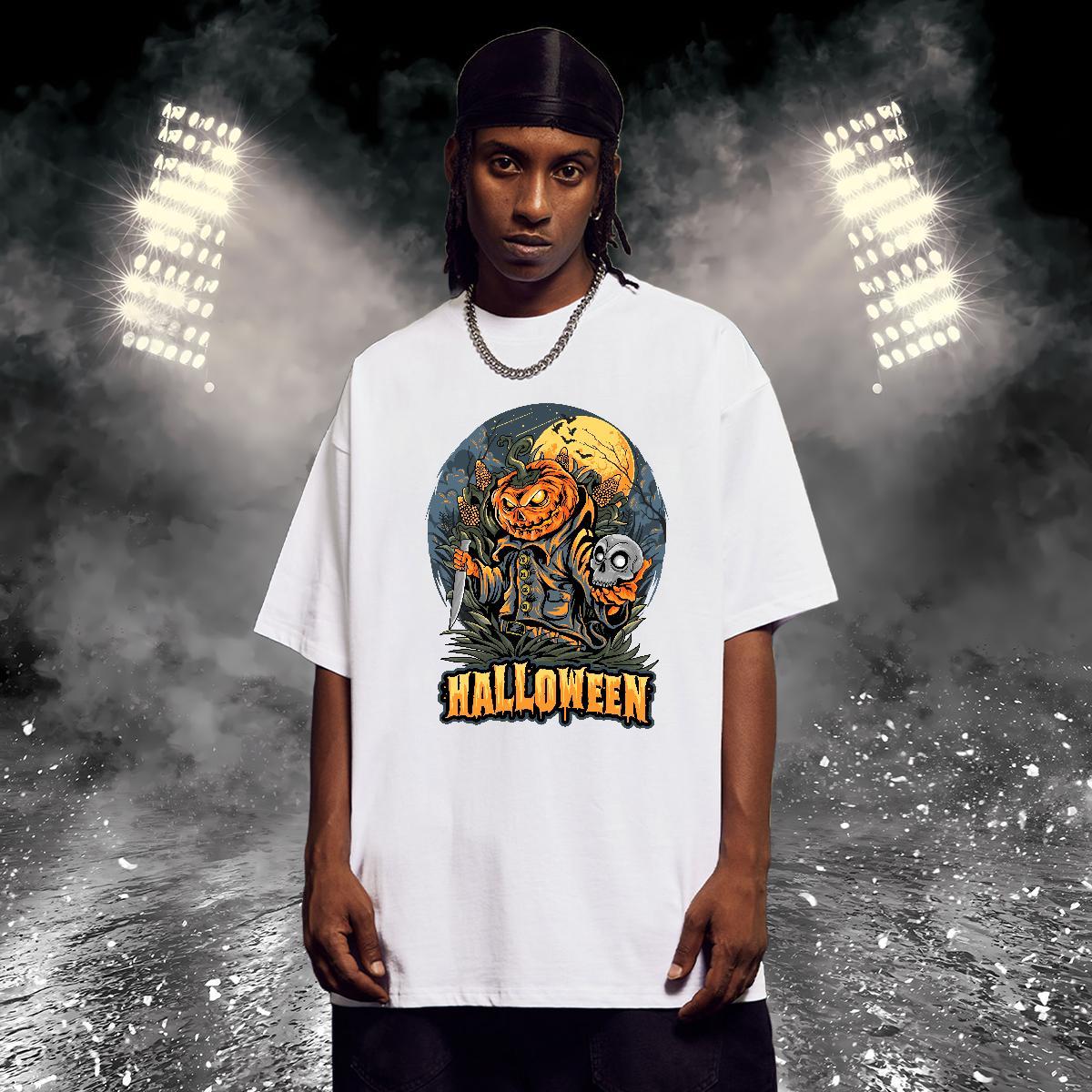 Designer T-Shirts for Men halloween O Neck Short Sleeves Home Outdoor Plus Size Custom 100% Cotton 230g Men Tshirts Factory Direct Tops Shirt